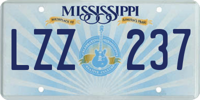 MS license plate LZZ237