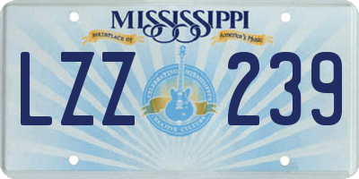 MS license plate LZZ239