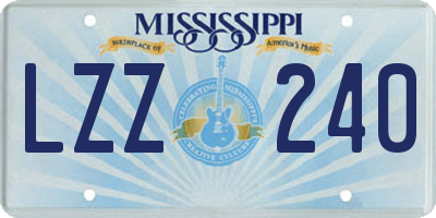 MS license plate LZZ240