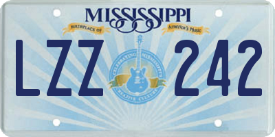 MS license plate LZZ242
