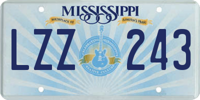 MS license plate LZZ243