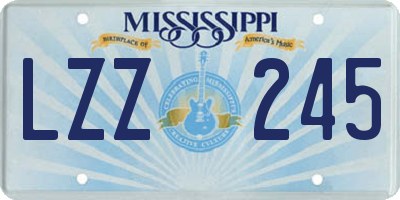 MS license plate LZZ245