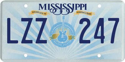 MS license plate LZZ247