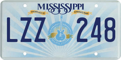 MS license plate LZZ248