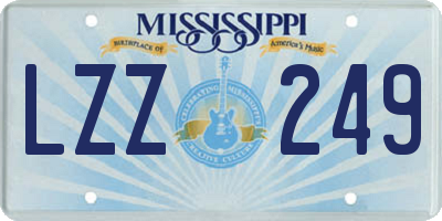 MS license plate LZZ249