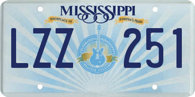 MS license plate LZZ251