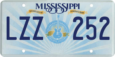MS license plate LZZ252