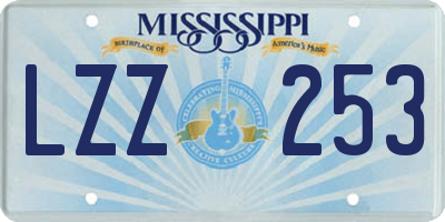 MS license plate LZZ253