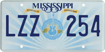 MS license plate LZZ254