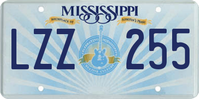 MS license plate LZZ255