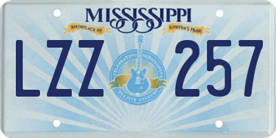 MS license plate LZZ257