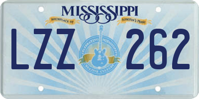 MS license plate LZZ262