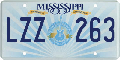 MS license plate LZZ263