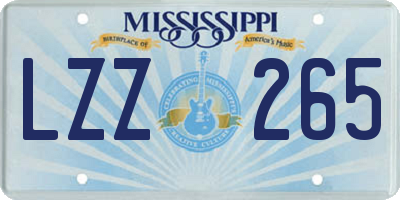MS license plate LZZ265