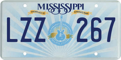 MS license plate LZZ267