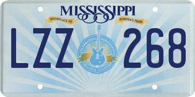 MS license plate LZZ268