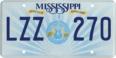 MS license plate LZZ270