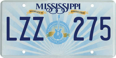 MS license plate LZZ275