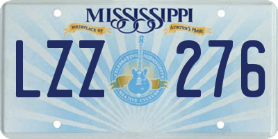 MS license plate LZZ276