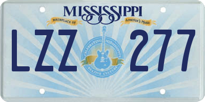 MS license plate LZZ277