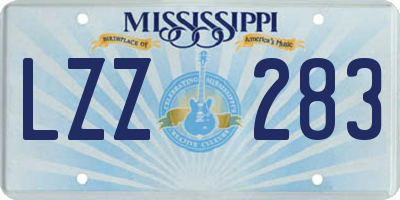 MS license plate LZZ283