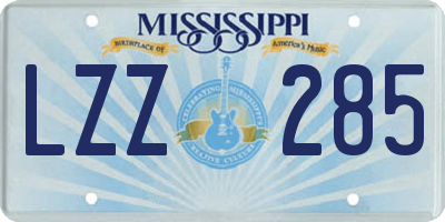 MS license plate LZZ285
