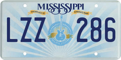 MS license plate LZZ286