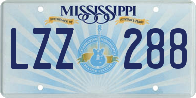 MS license plate LZZ288