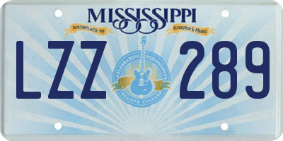 MS license plate LZZ289