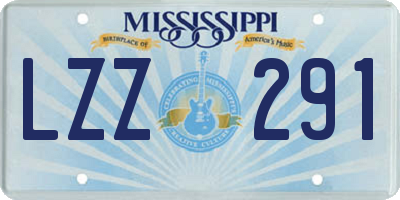 MS license plate LZZ291