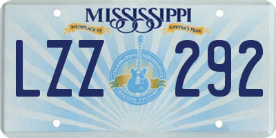 MS license plate LZZ292