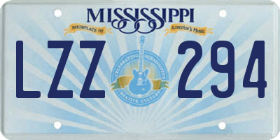 MS license plate LZZ294