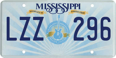MS license plate LZZ296