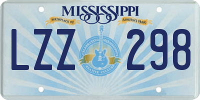 MS license plate LZZ298