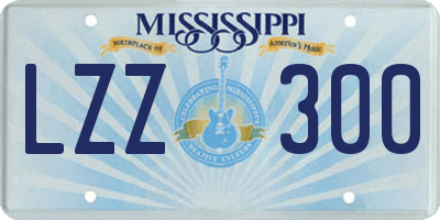 MS license plate LZZ300