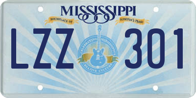 MS license plate LZZ301