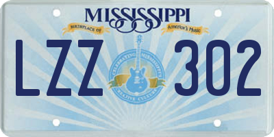 MS license plate LZZ302