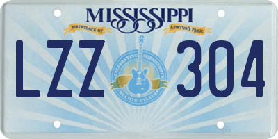 MS license plate LZZ304