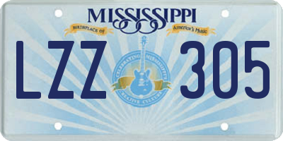 MS license plate LZZ305
