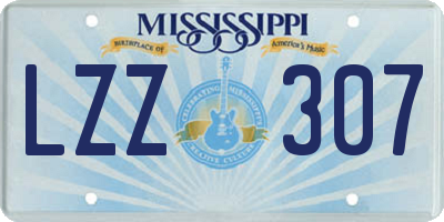 MS license plate LZZ307