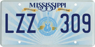 MS license plate LZZ309