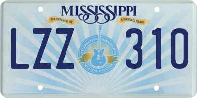 MS license plate LZZ310