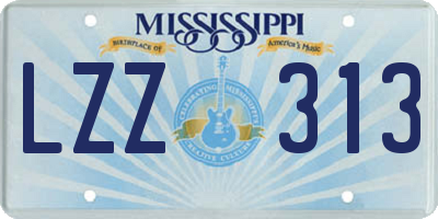 MS license plate LZZ313