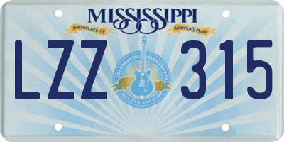 MS license plate LZZ315