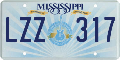 MS license plate LZZ317
