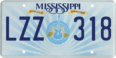 MS license plate LZZ318