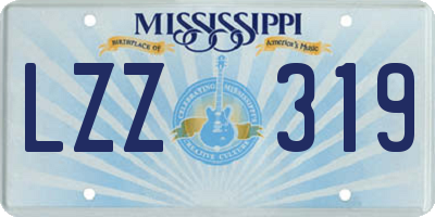 MS license plate LZZ319