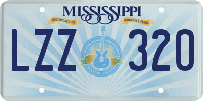 MS license plate LZZ320