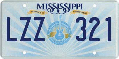MS license plate LZZ321