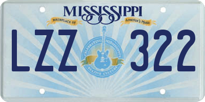 MS license plate LZZ322